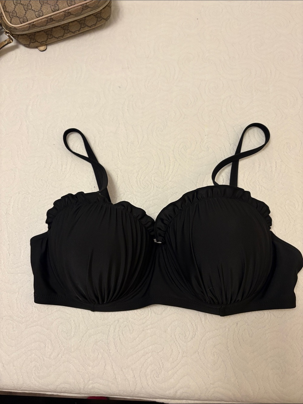 Black Ruffle Bikini Too